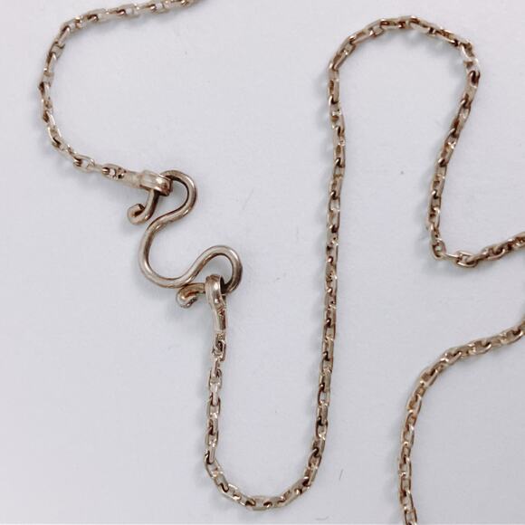 Vintage Faux Carnelian Molded Glass Fruit Pendant Sterling Silver Necklace 23" - Picture 12 of 12